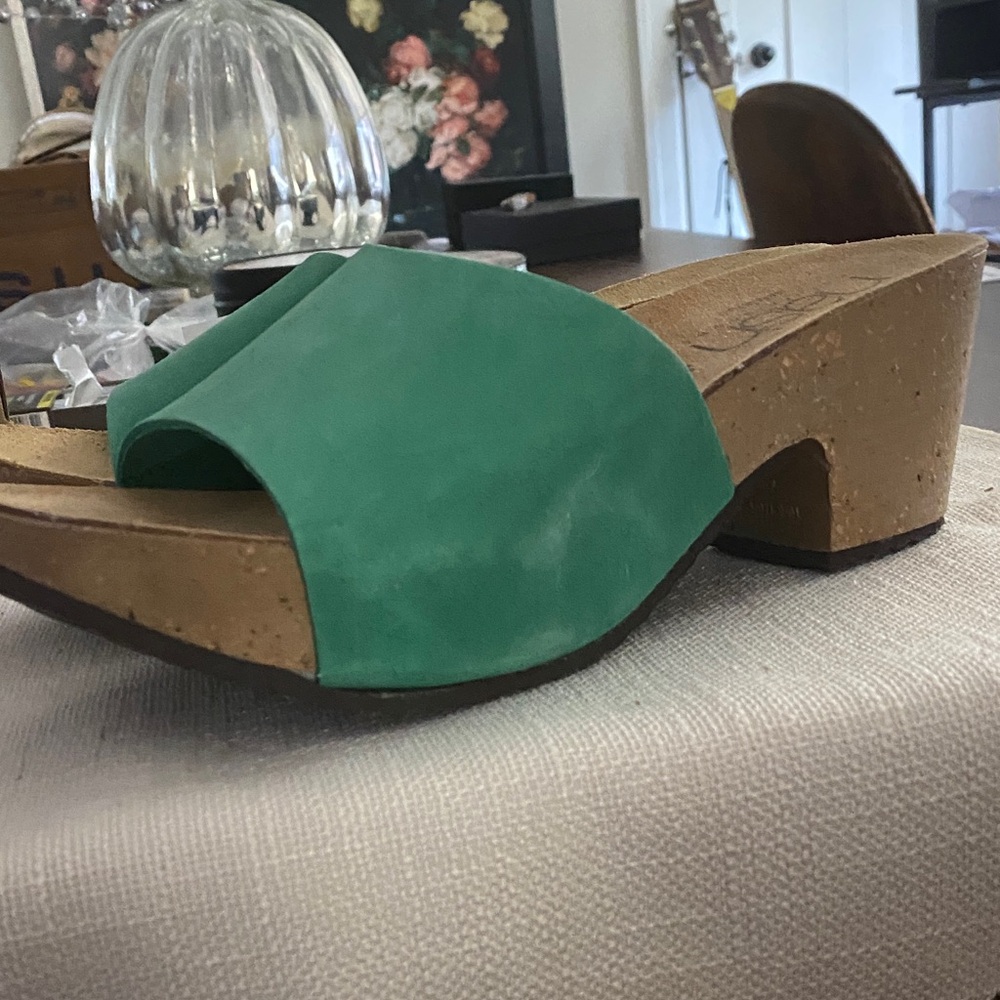 Green Slide Sandals